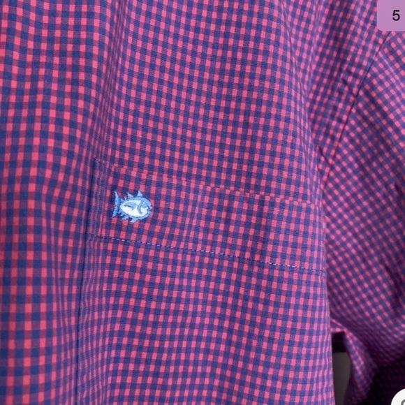 Southern Tide mens check button front shirt M - Picture 4 of 5